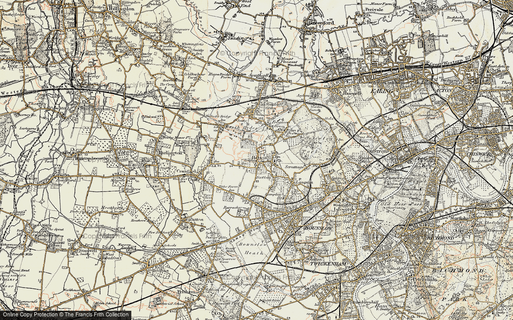 Old Map of Heston, 1897-1909 in 1897-1909