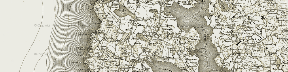 Old map of Hestwall in 1912