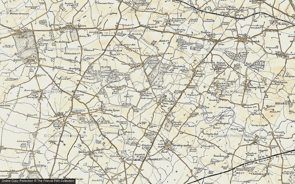 Old Map of Historic Map covering Willaston Village in 1898-1899