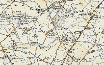 Old map of Hethe in 1898-1899