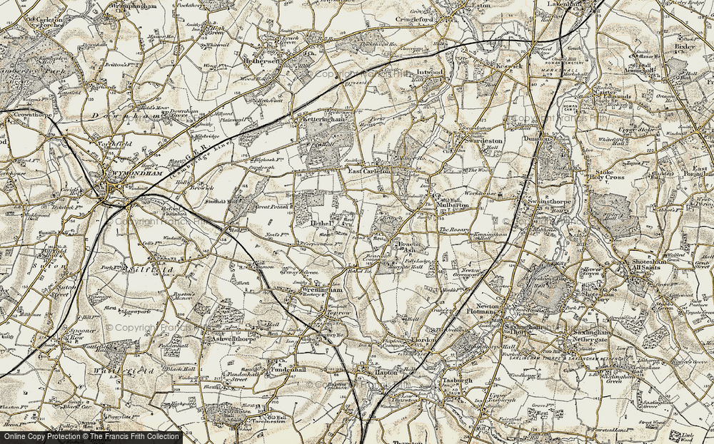 Old Map of Hethel, 1901-1902 in 1901-1902