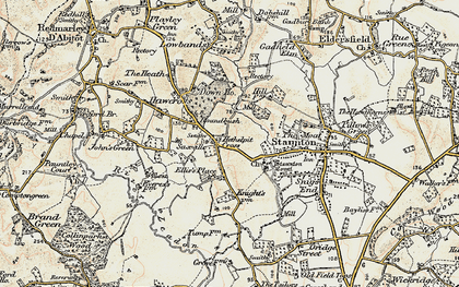 Old map of Hethelpit Cross in 1899-1900