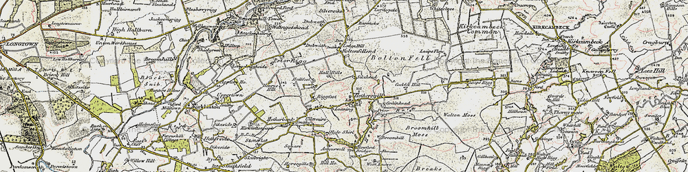 Old map of Broomhill Moss in 1901-1904