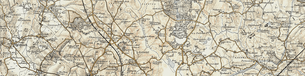 Old map of Bickley Brook in 1902