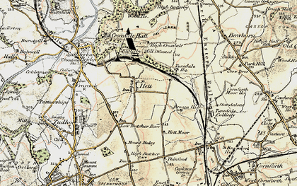 Old map of Hett in 1901-1904