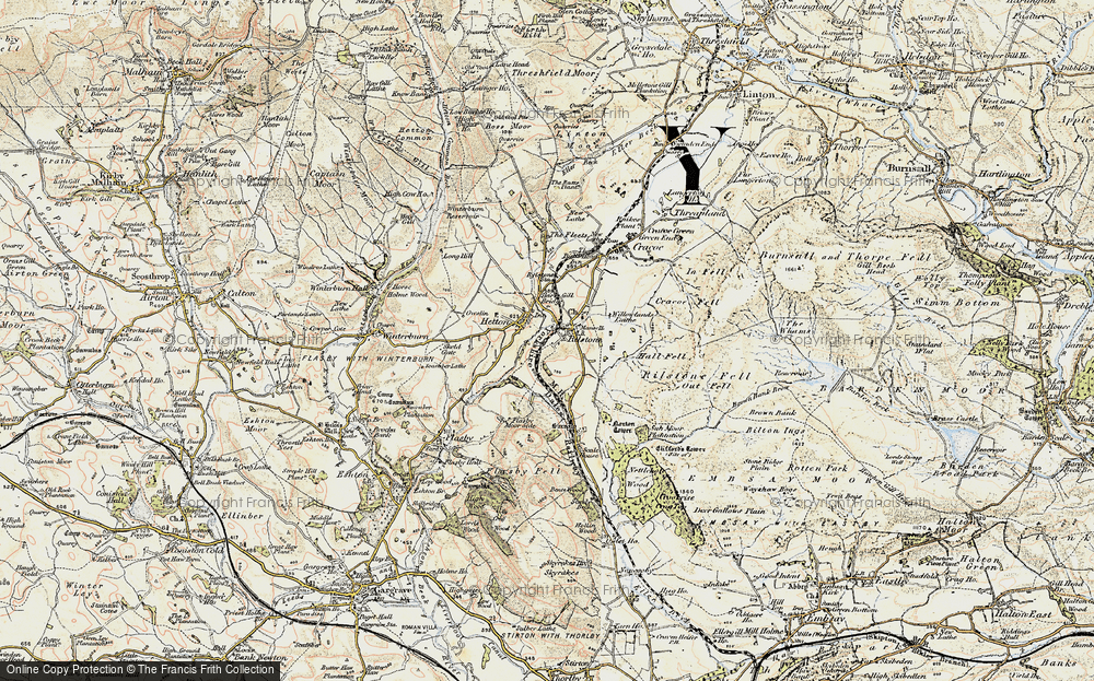 Old Map of Historic Map covering Willowlands Laithe in 1903-1904