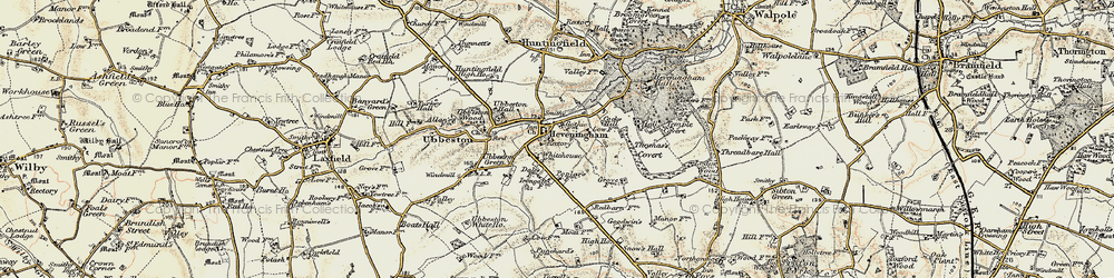 Old map of Ubbeston in 1901