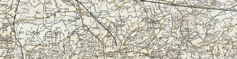 Old map of Hever in 1898-1902