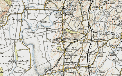 Old map of Heversham in 1903-1904