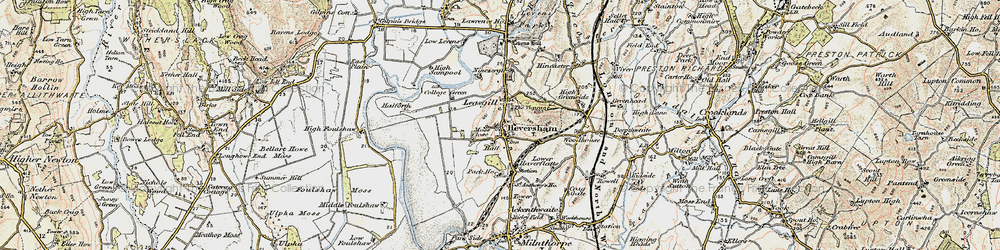Old map of Heversham in 1903-1904