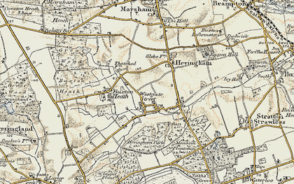 Old map of Hevingham in 1901-1902