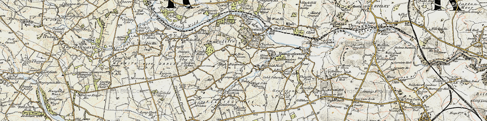 Old map of Hew Green in 1903-1904