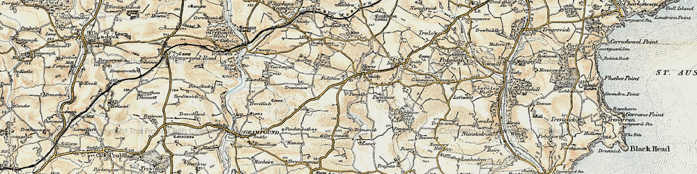 Old map of Hewas Water in 1900