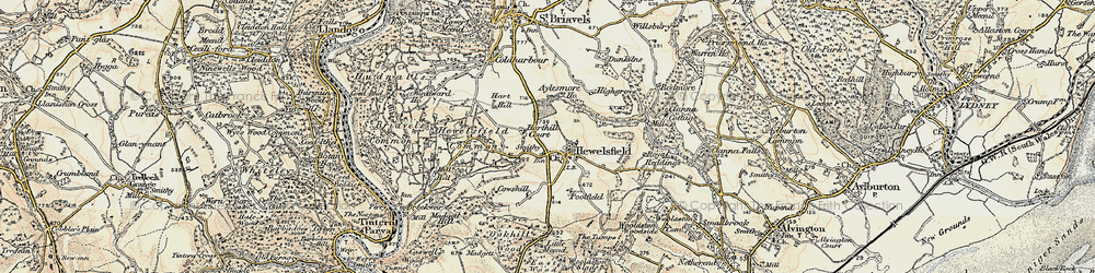 Old map of Hewelsfield in 1899-1900