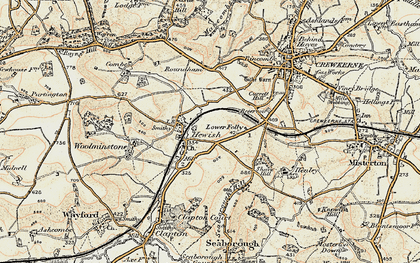 Old map of Hewish in 1898-1899