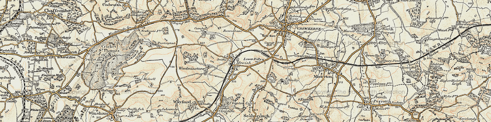 Old map of Hewish in 1898-1899