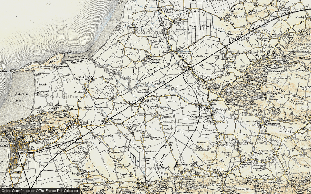 Old Map of Hewish, 1899-1900 in 1899-1900