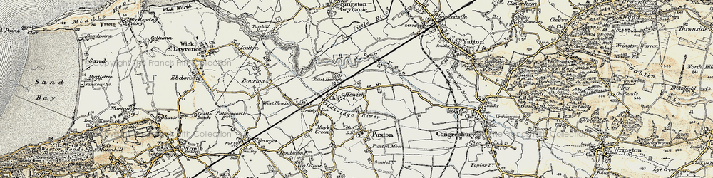 Old map of Hewish in 1899-1900