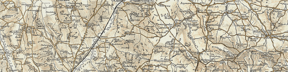 Old map of Hewood in 1898-1899