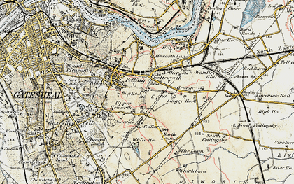 Old map of Heworth in 1901-1904