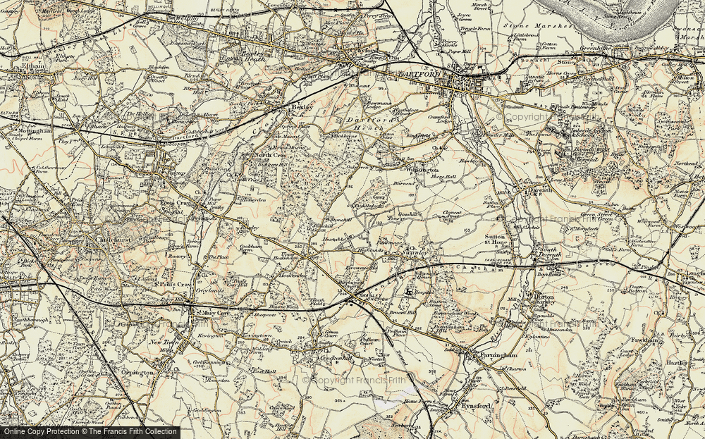 Old Map of Hextable, 1897-1898 in 1897-1898