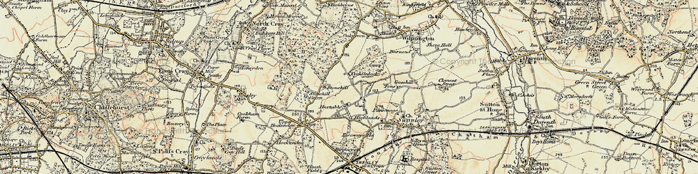 Old map of Hextable in 1897-1898