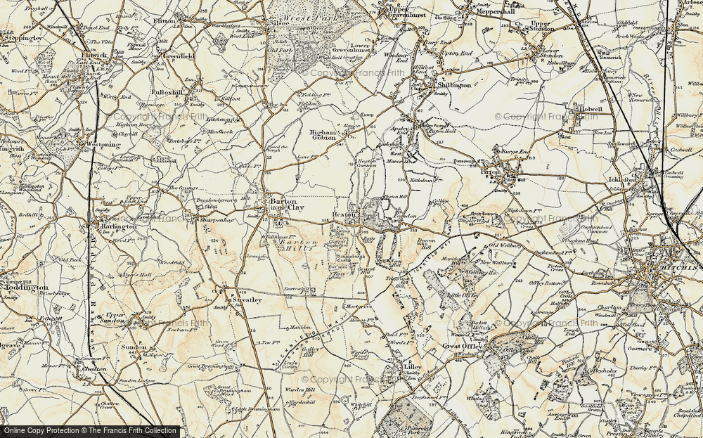 Old Map of Historic Map covering Barton Hills in 1898-1899