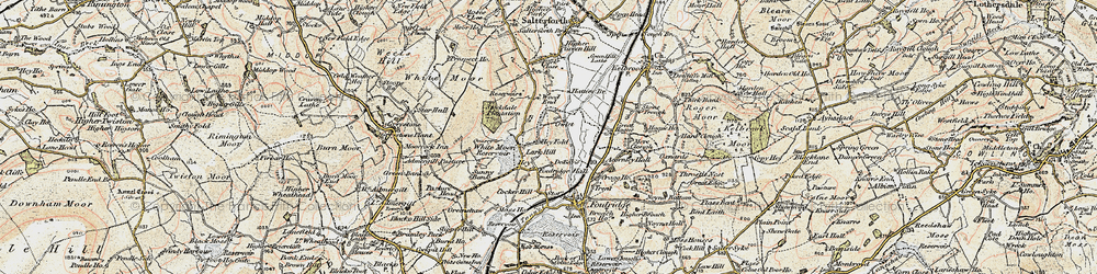 Old map of Admergill Pasture in 1903-1904