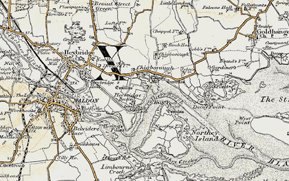 Old map of Heybridge Basin in 1898