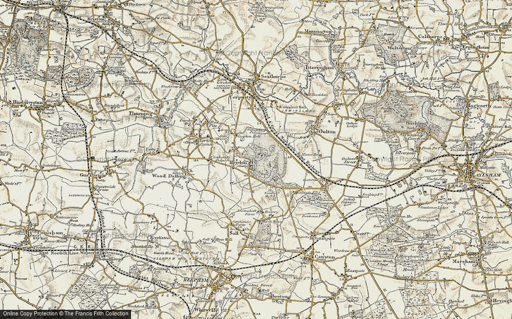 Old Map of Heydon, 1901-1902 in 1901-1902