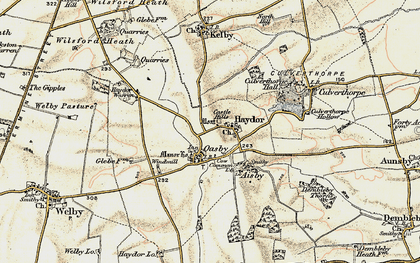 Old map of Heydour in 1902-1903