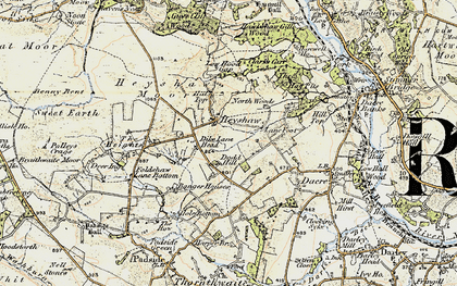 Old map of Heyshaw in 1903-1904