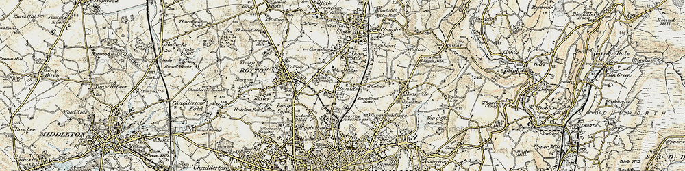 Old map of Heyside in 1903