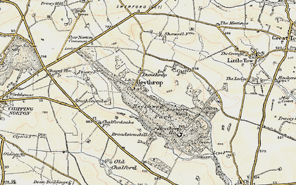Old map of Heythrop in 1898-1899