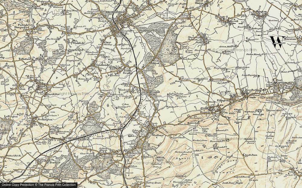 Old Map of Historic Map covering Clanger Wood in 1898-1899