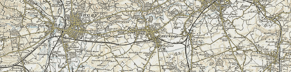 Old map of Heywood in 1903