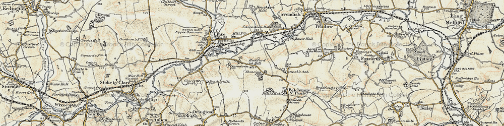 Old map of Hickford Hill in 1898-1901