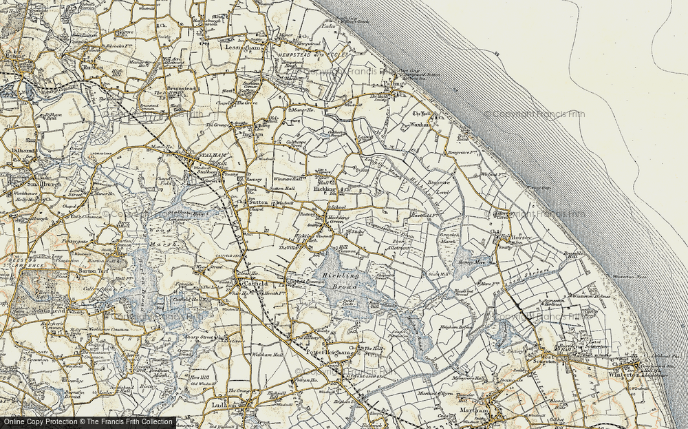 Old Map of Hickling, 1901-1902 in 1901-1902