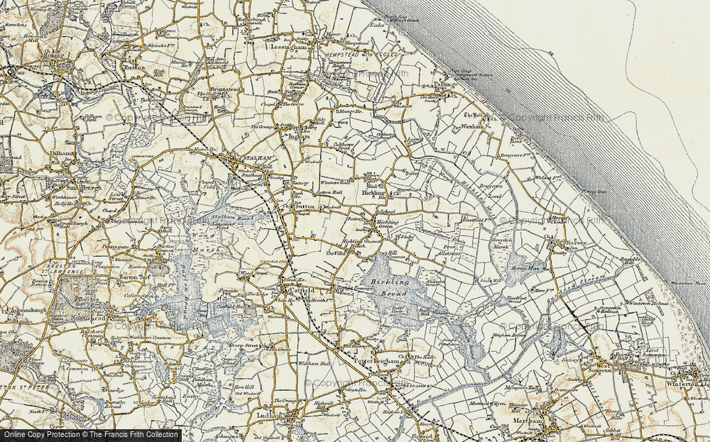 Old Map of Hickling Green, 1901-1902 in 1901-1902