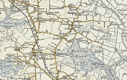 Old map of Hickling Heath in 1901-1902