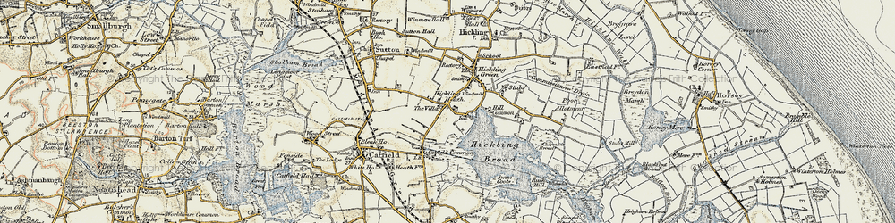 Old map of Hickling Heath in 1901-1902