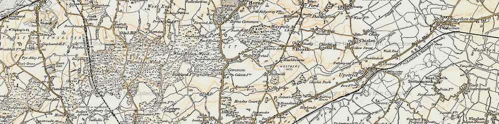 Old map of Hicks Forstal in 1898-1899