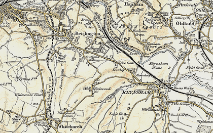 Old map of Hicks Gate in 1899