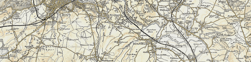 Old map of Hicks Gate in 1899