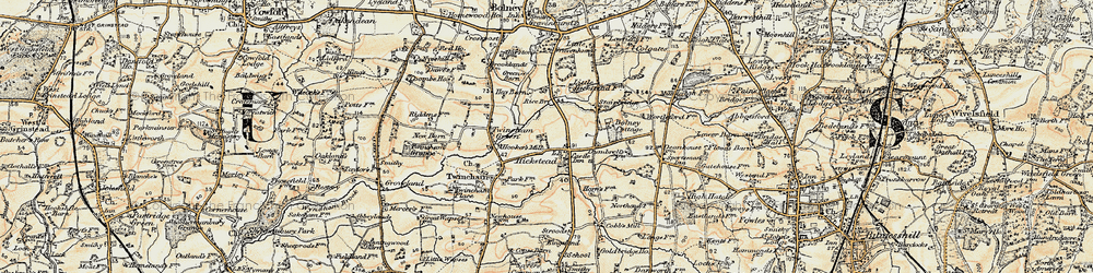 Old map of Hickstead in 1898
