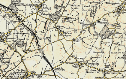 Old map of Hidcote Boyce in 1899-1901