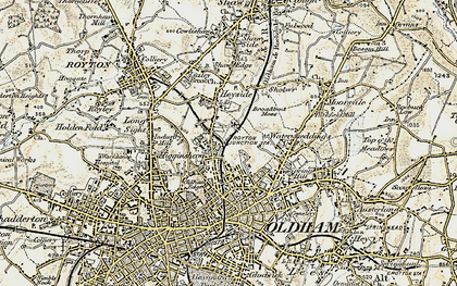 Old map of Higginshaw in 1903