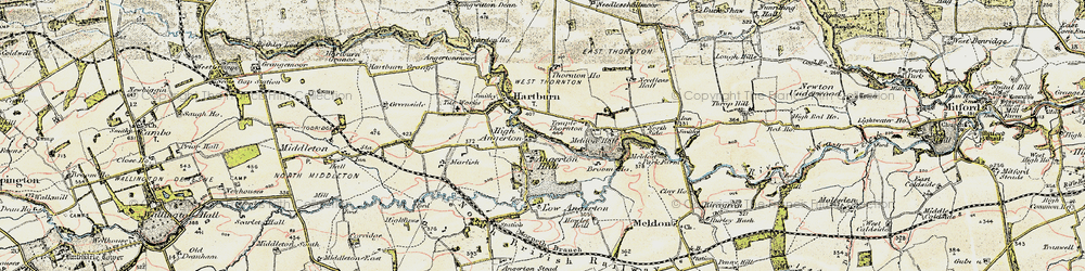 Old map of Angerton Hall in 1901-1903