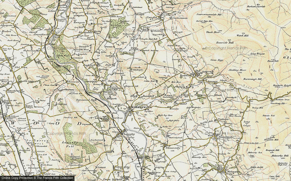 Old Map of Historic Map covering Blunderfield in 1901-1904