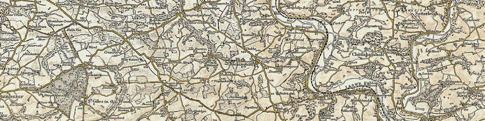Old map of High Bickington in 1899-1900